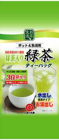 お茶生活　抹茶入緑茶ティーバッグ 105g（3.5g×30P）